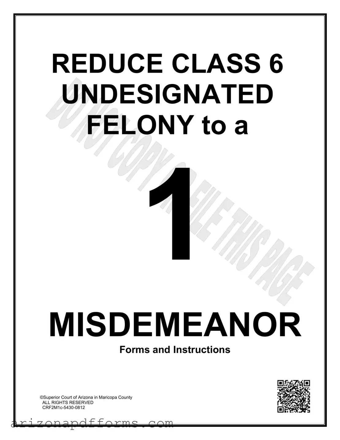 Blank Arizona Class 6 Undesignated Felony Template