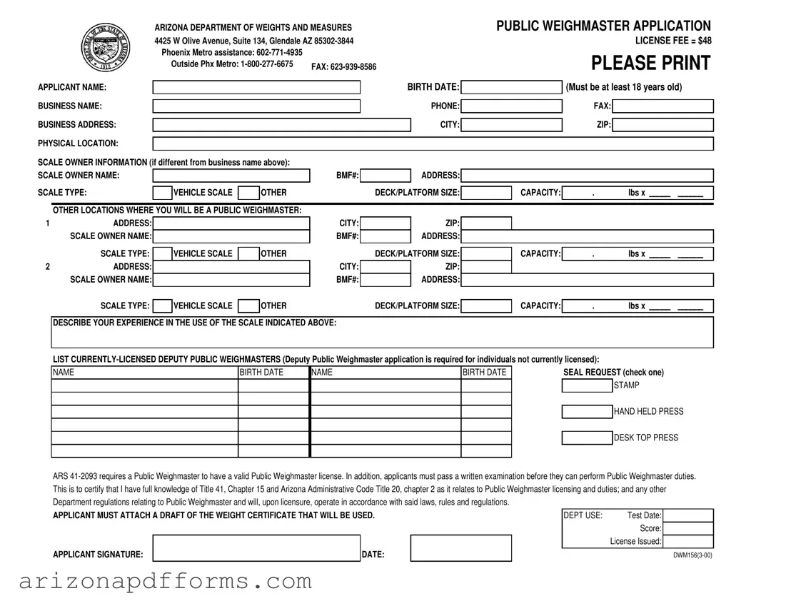Blank Arizona Dwm156 Template