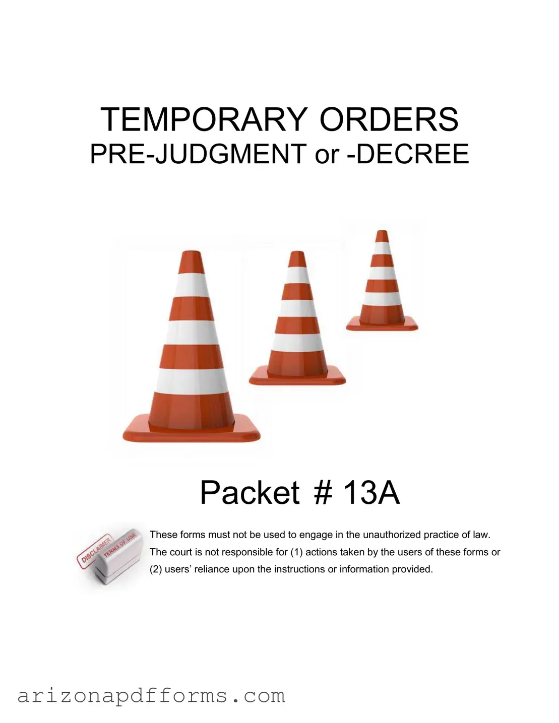 Blank Arizona Temporary Orders Template
