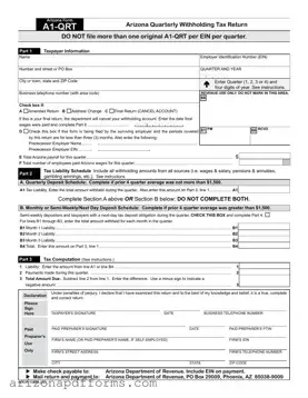 Blank Arizona Tax Return Template