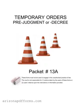 Blank Arizona Temporary Orders Template